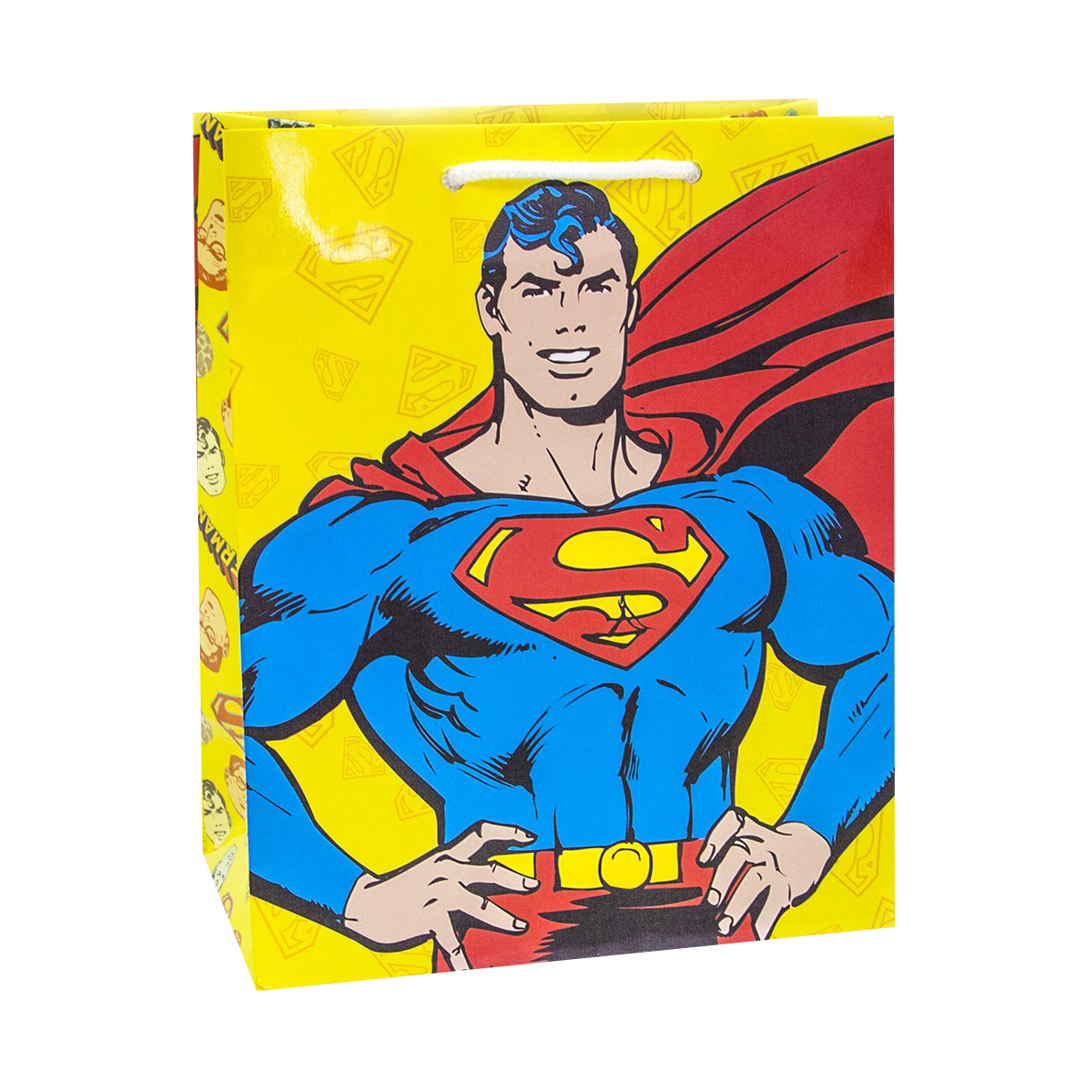 Пакет подарочный маленький ND Play Superman 18х22х10 см, цвет желтый - фото 1