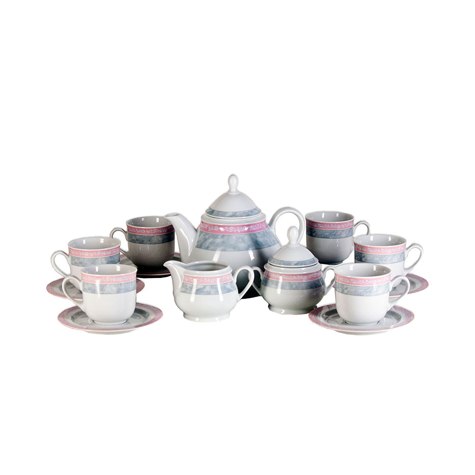 Сервиз чайный Thun 1794 Яна серый мрамор на 6 персон чайник thun 1794 ангелина императорский декор 1 3 л