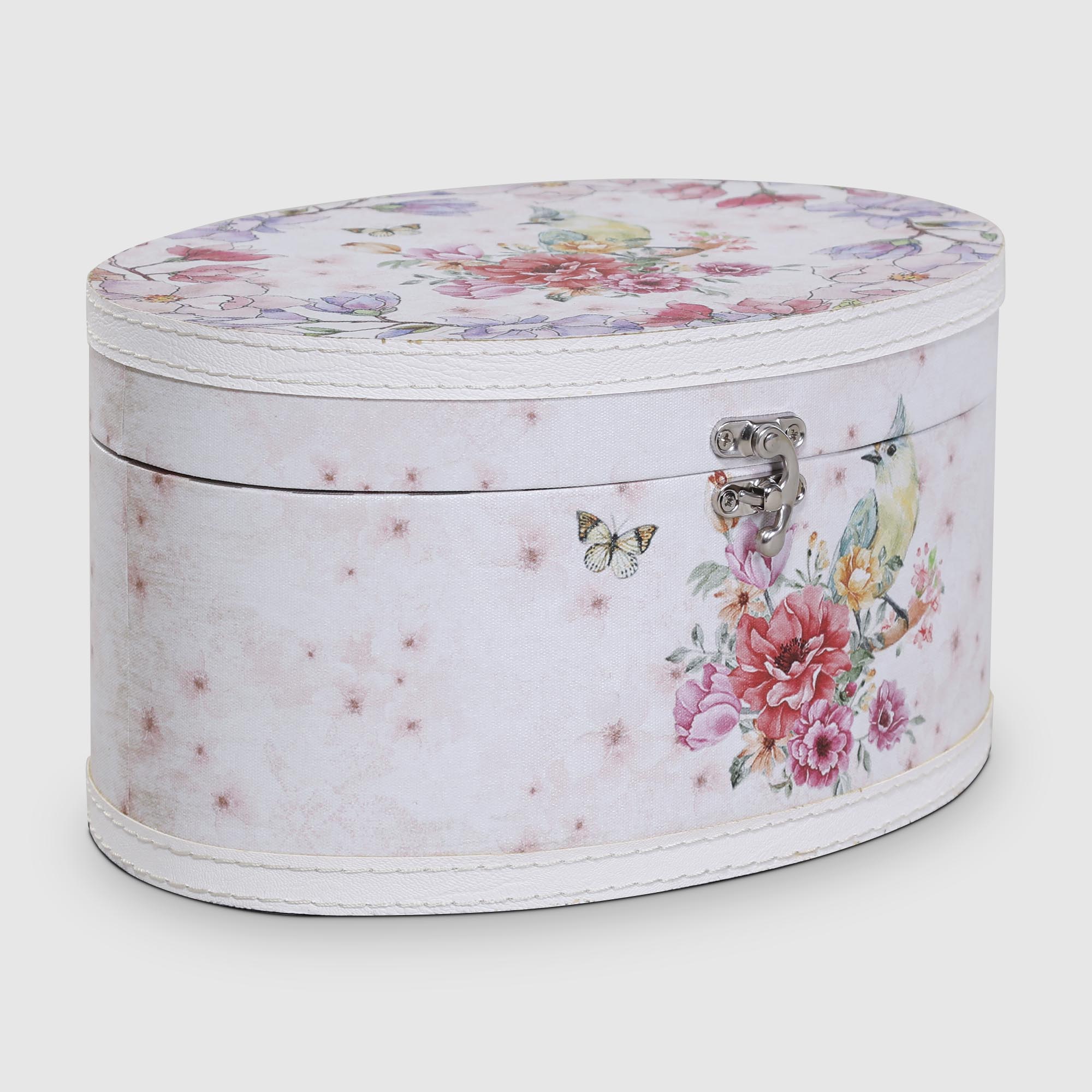 Шкатулка Fuzhou star Цветение, белая с розовыми цветами, 26,3х19,5х13,3 см шкатулка книга дерево кожзам