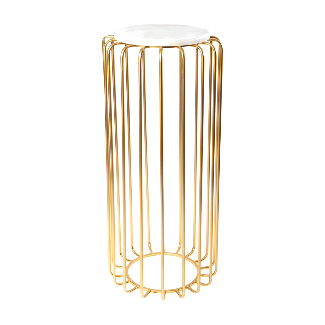 Подставка интерьерная с белым мрамором Glasar 34x34x76 см