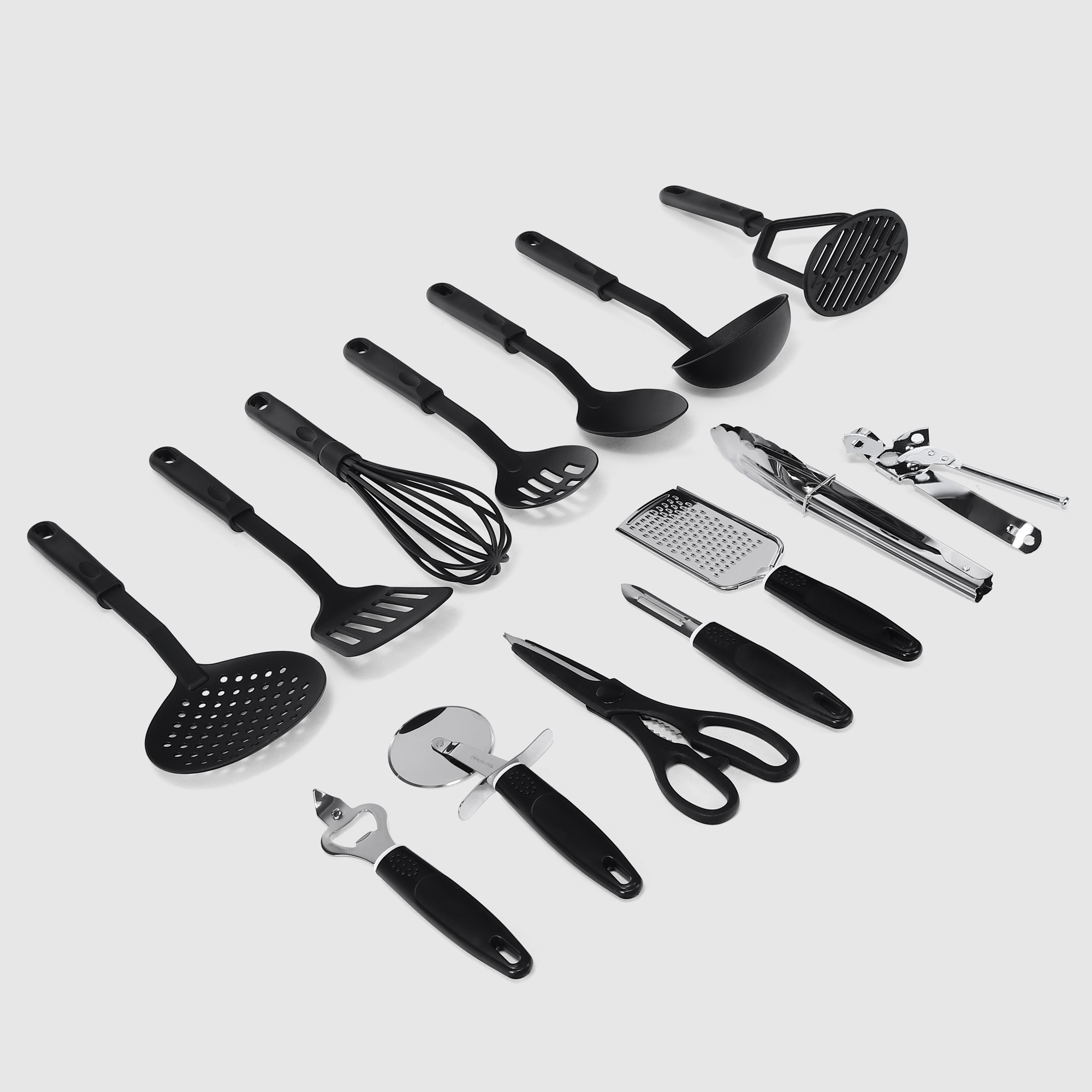Набор кухонных принадлежностей Vantage 14 предметов черный набор кухонных принадлежностей vipahmet vp 309 с подставкой 6 предметов черный