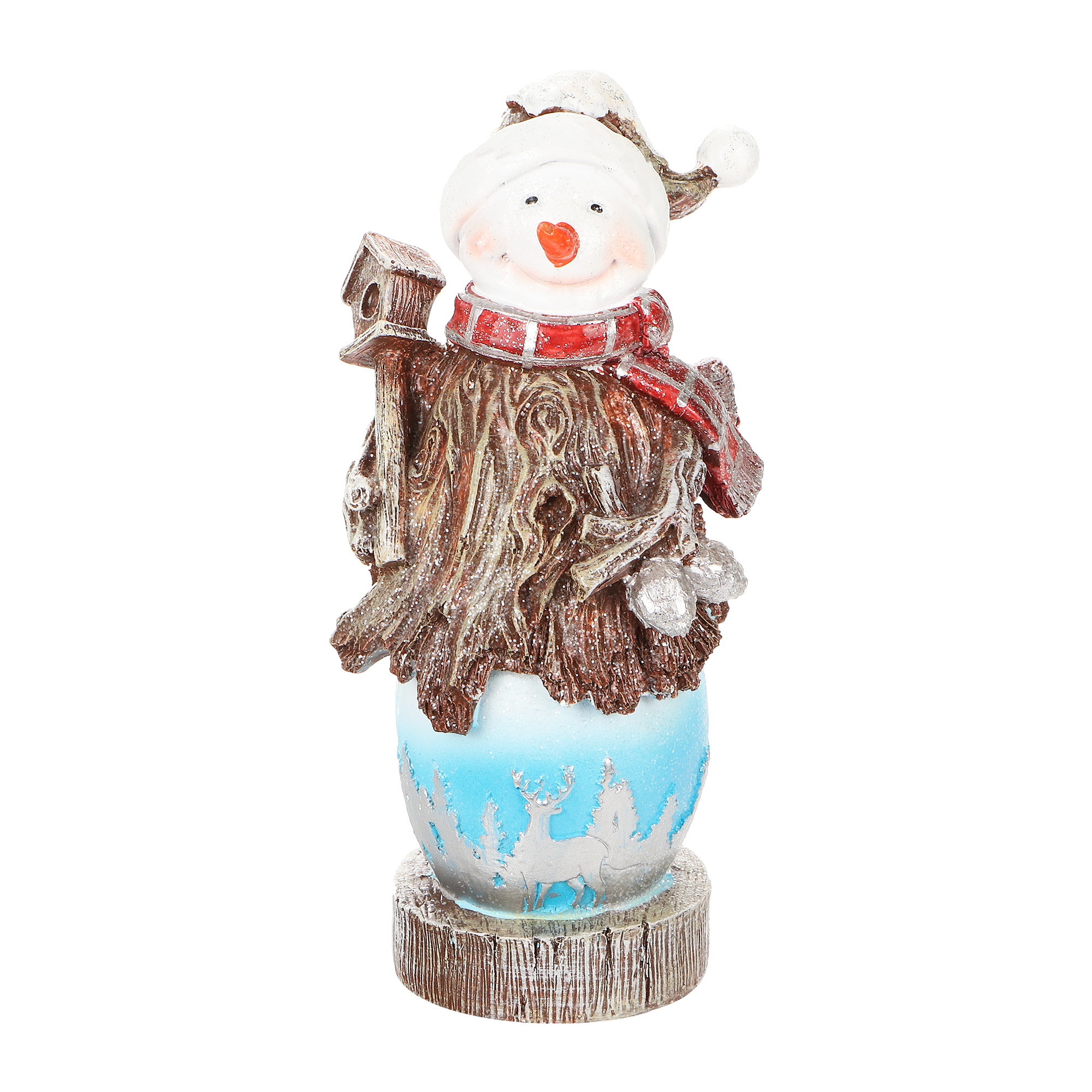 Декоративная новогодняя фигура Тпк полиформ Снеговик-пугало со скворечником снеговик с метлой и зайчиком н 50см тпк полиформ