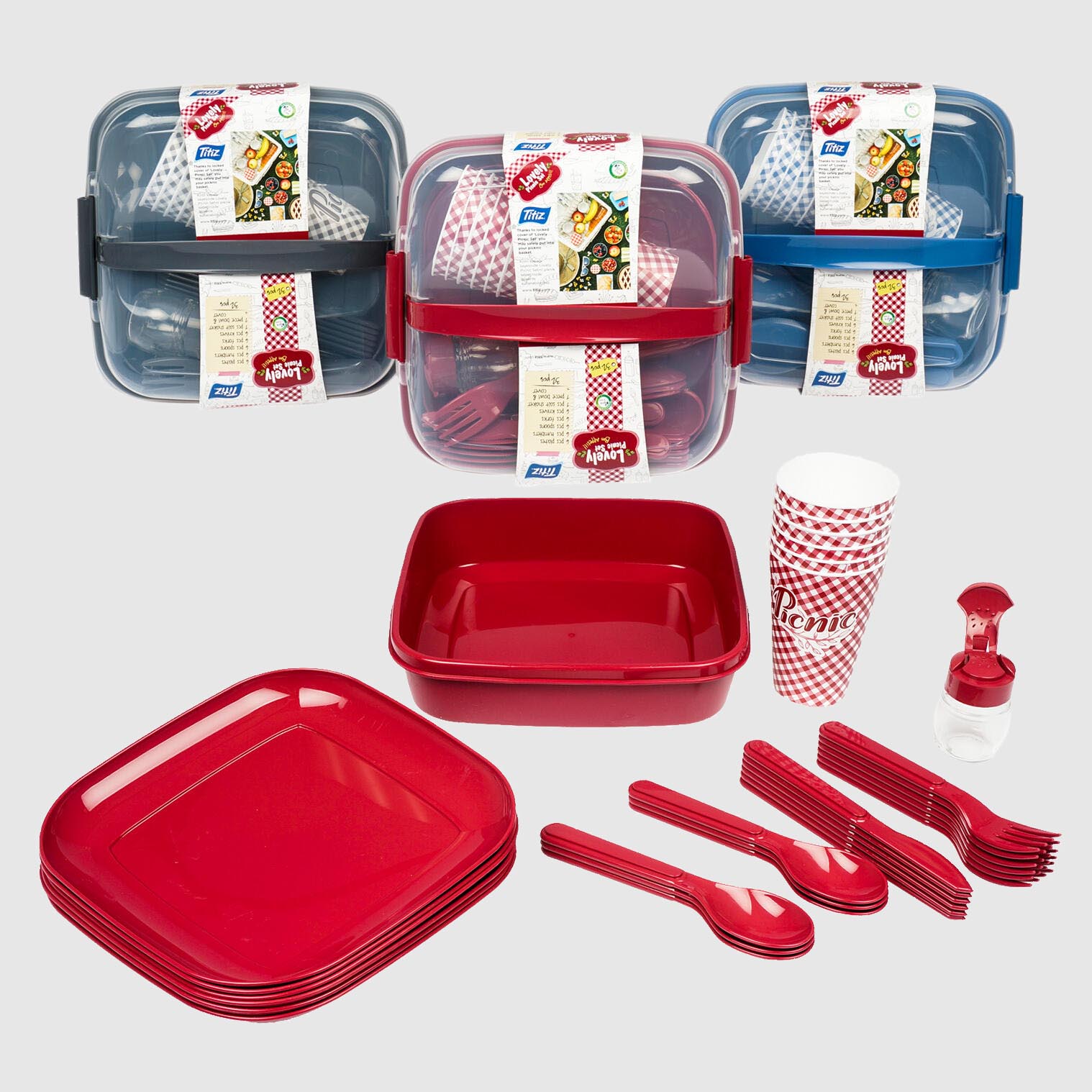 Набор посуды для пикника Titiz 32 предмета в ассортименте