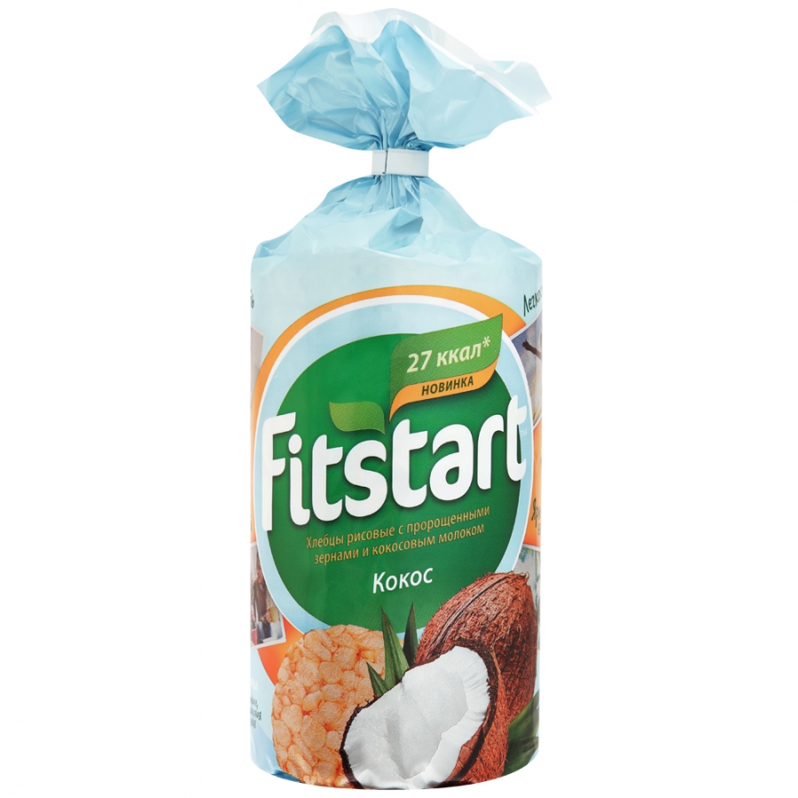 Хлебцы рисовые Fitstart с кокосом 100 г хлебцы рисовые fitstart с карамелью 100 г