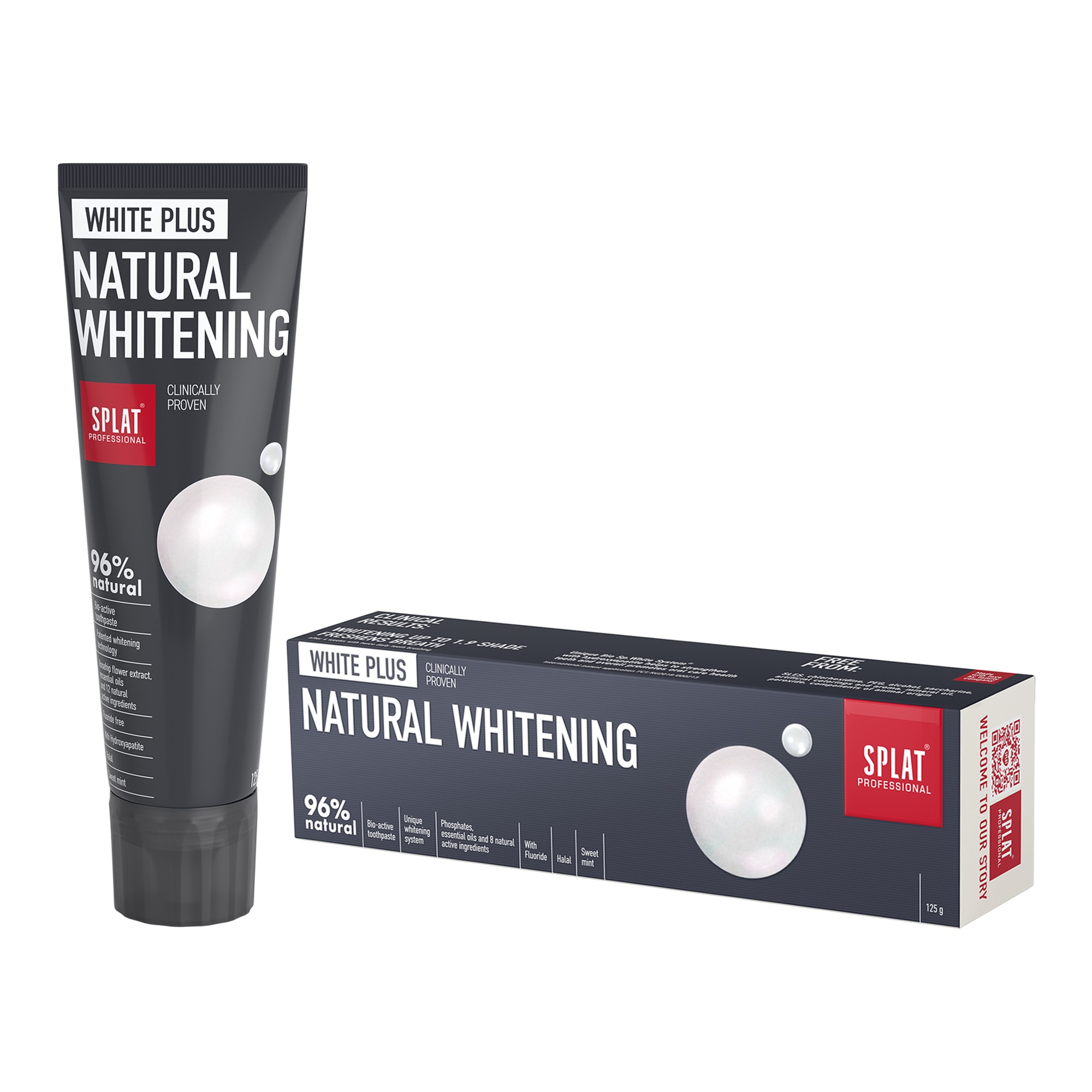 Зубная паста Splat Professional White Plus Natural Whitening 125 г зубная паста pro whitening двойное отбеливание 100г