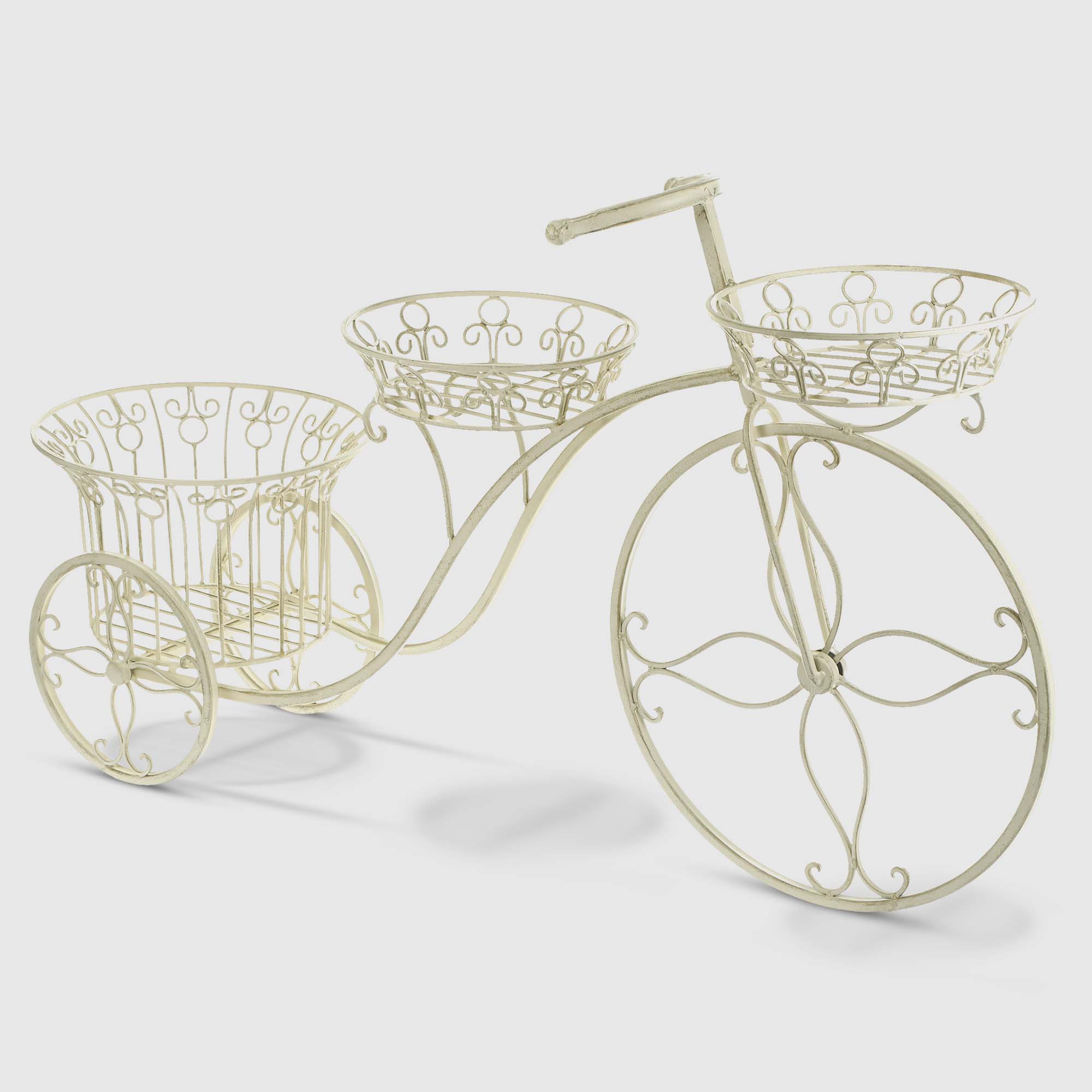 фото Подставка для цветов anxi jiacheng велосипед, 95х53х27 см белая