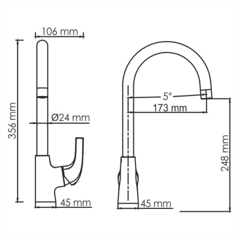 фото Смеситель wasserkraft sauer для кухни глянец золото 17,6x10,6x35,6 см