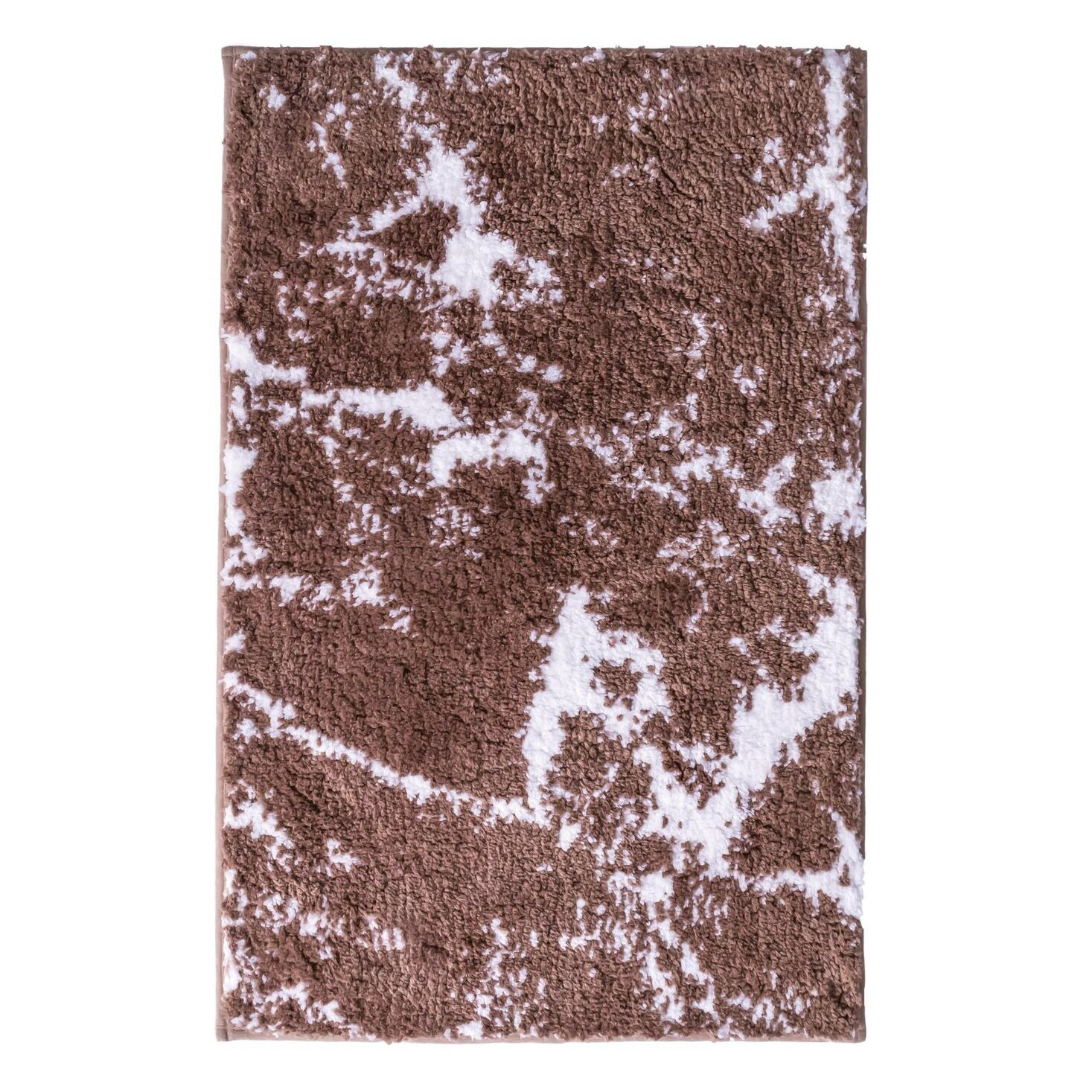 Коврик для ванной комнаты Ridder Marmor бело-коричневый, 90х60 см