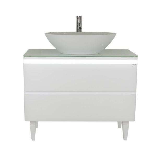 

Тумба без раковины Мисти скай 90 с 2 ящиками напольная