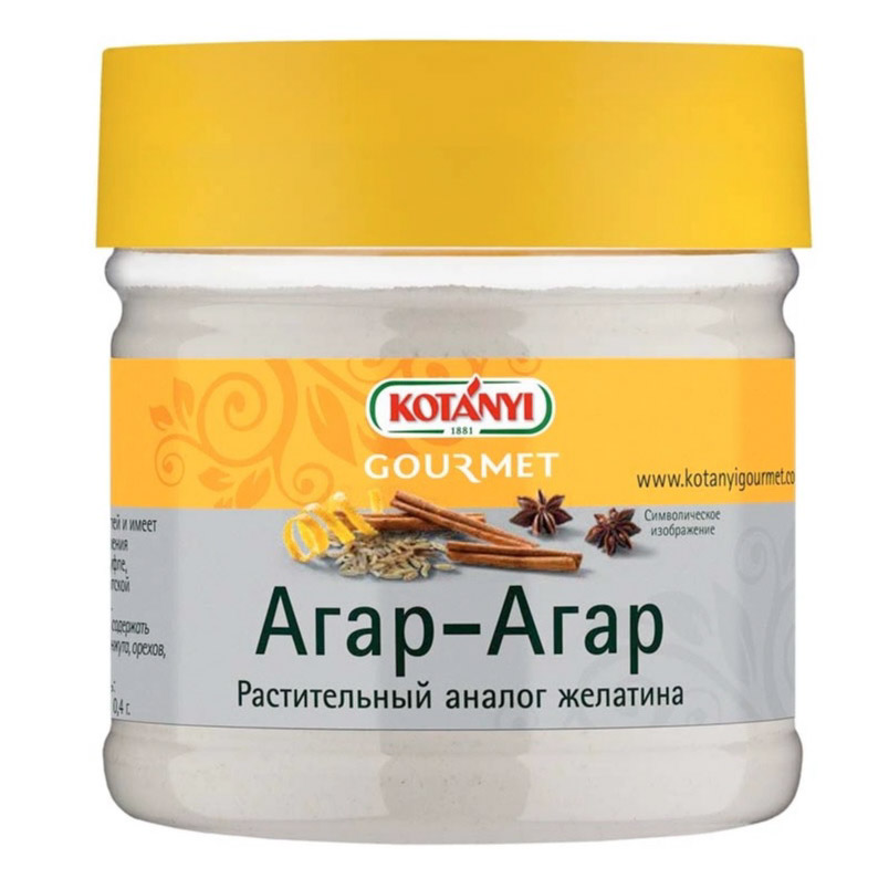 Агар-агар Kotanyi, 400 мл агар агар с пудовъ натуральный загуститель для домашних десертов 40 г
