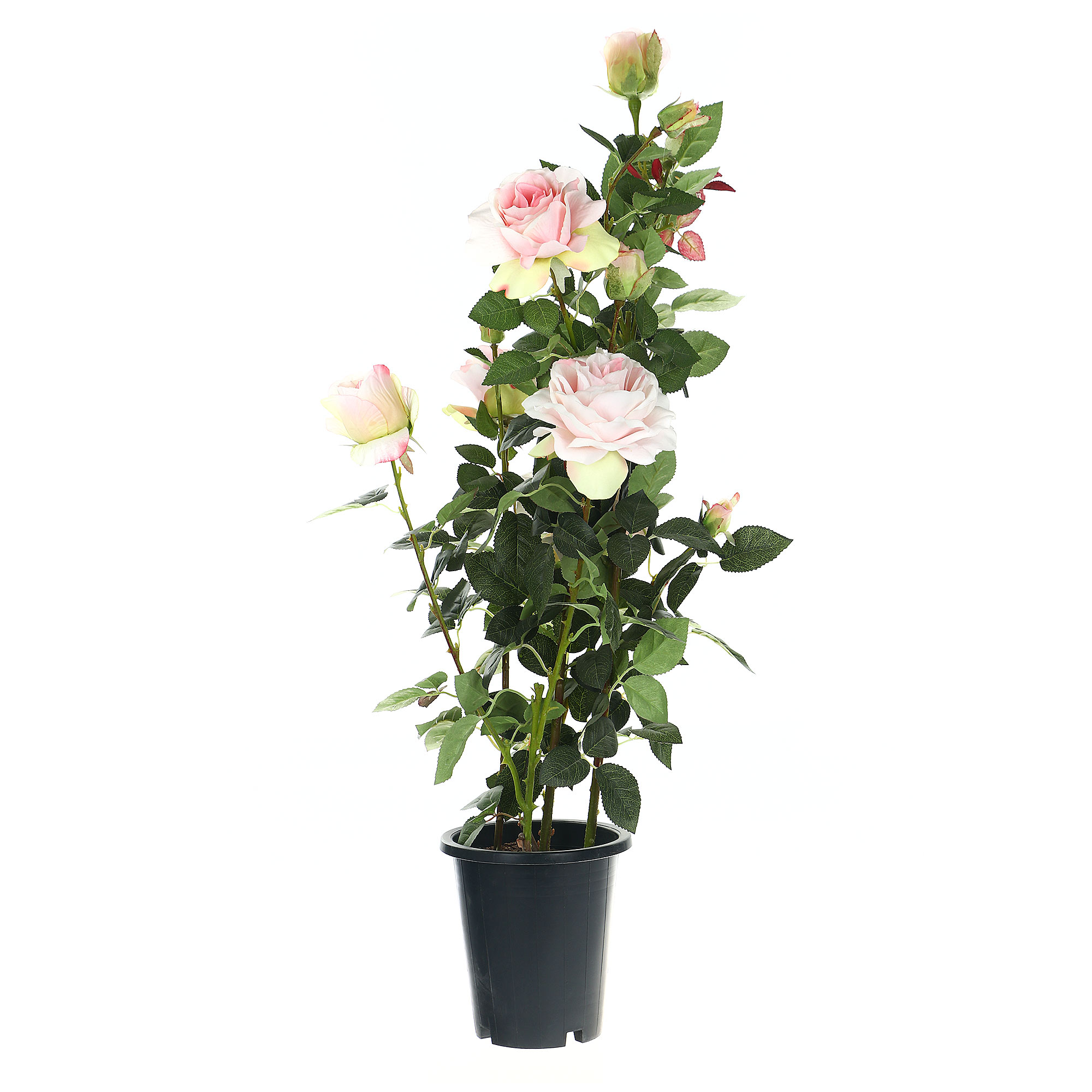 Цветок искусственный Tianjin Роза Светло-розовая в кашпо 102 см