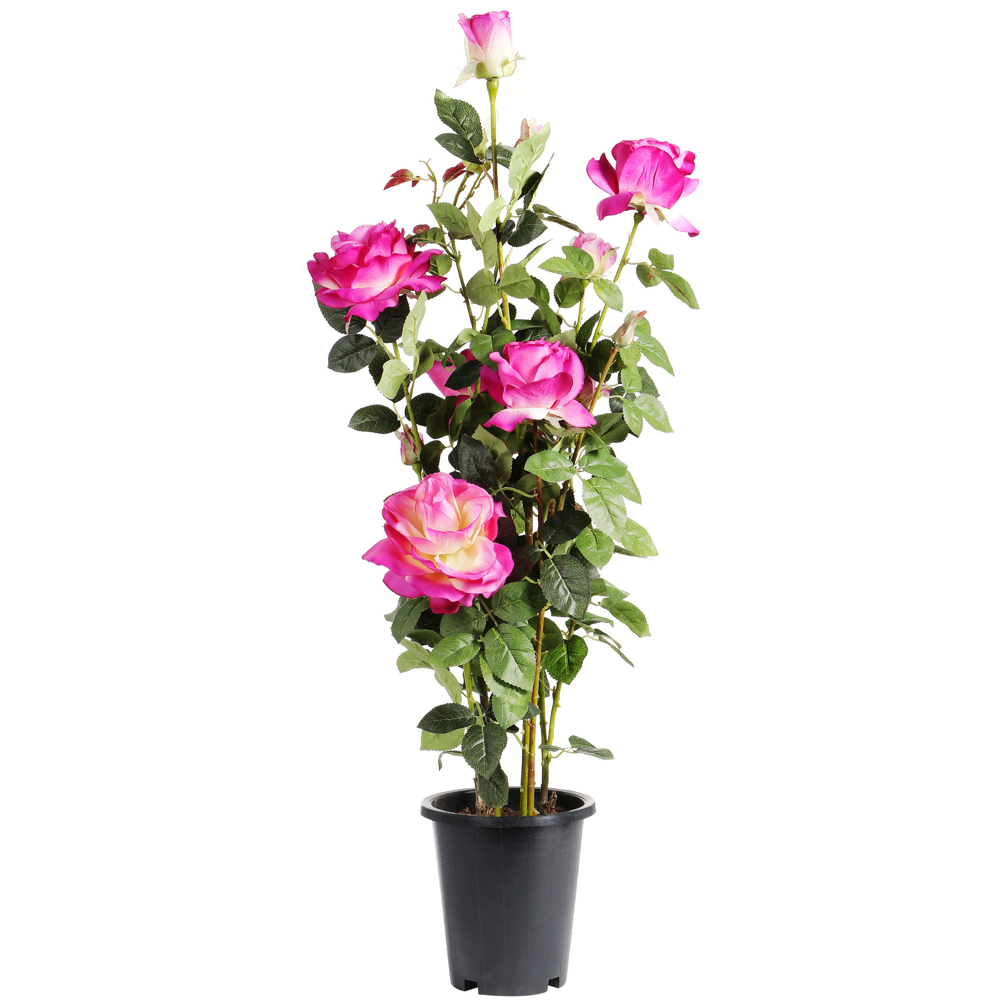 Искусственное растение Tianjin тёмно-розовая роза в кашпо 102 см