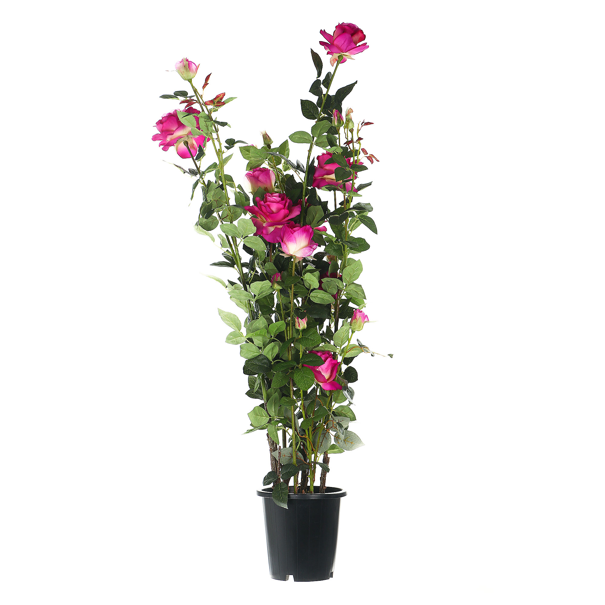 Цветок искусственный Tianjin Роза Тёмно-розовая в кашпо 137 см