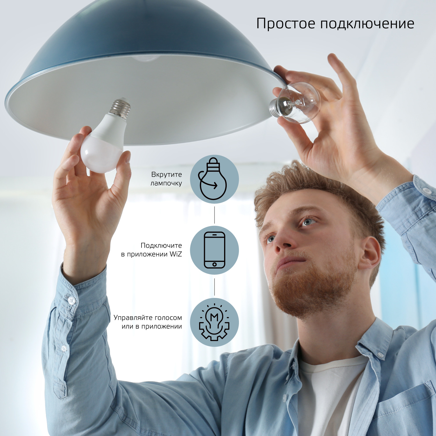 фото Умная wi-fi лампочка gauss smart home а60 8,5w 806лм e27, управление голосом/смартфоном, диммируемая