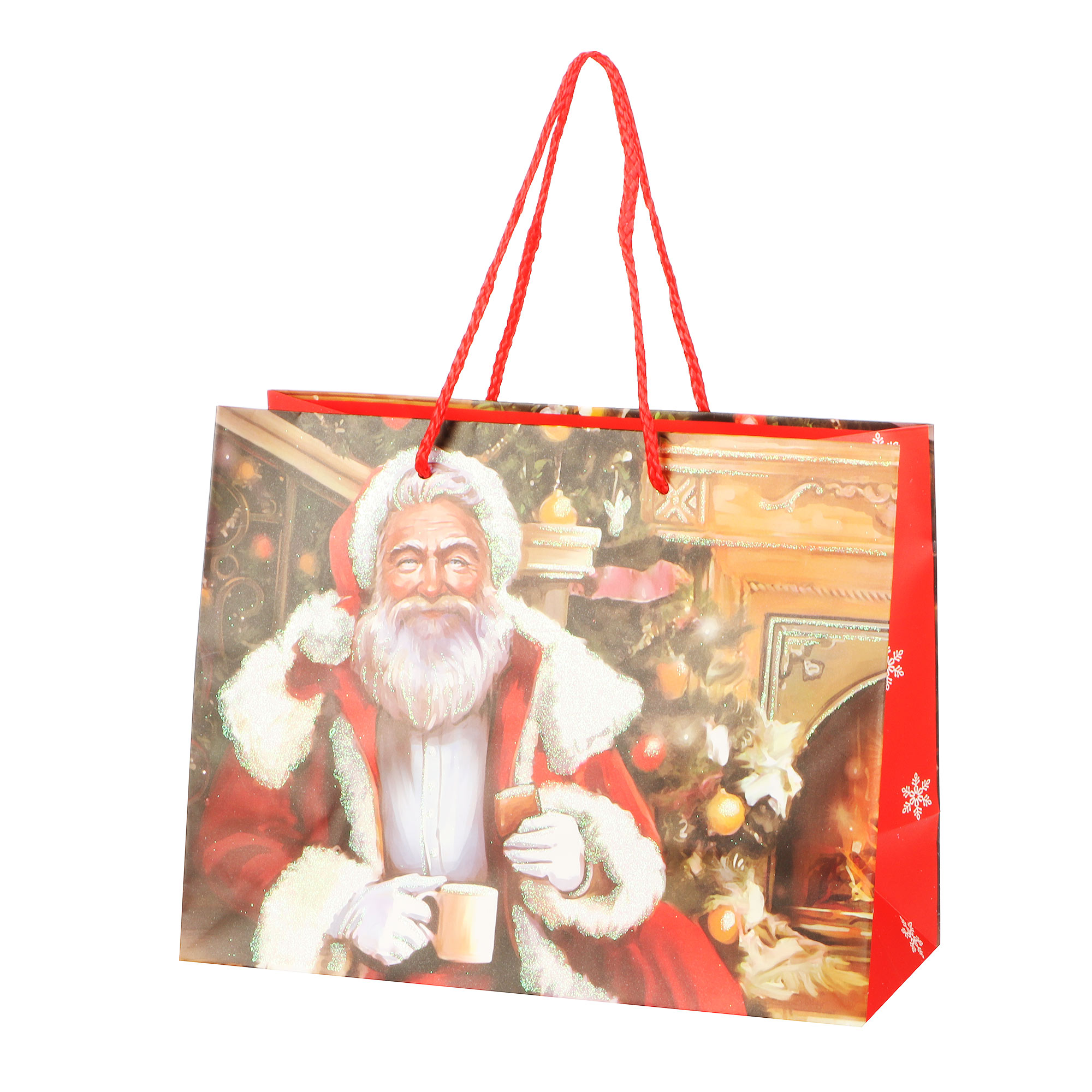 Пакет подарочный Due Esse Christmas новогодний 23х10х18 в ассортименте, цвет красный - фото 1