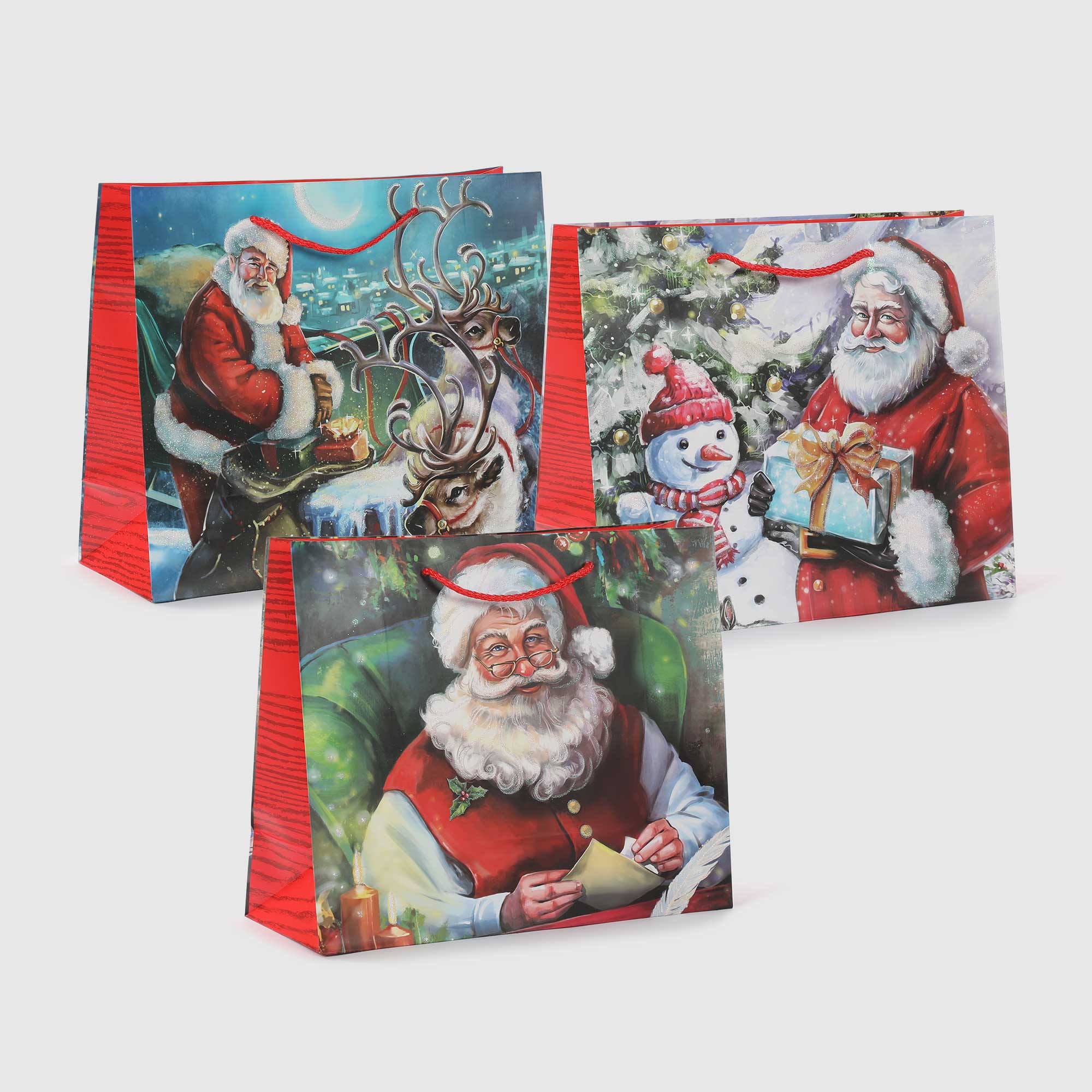 Пакет подарочный Due Esse Christmas дед мороз 31х12х26 см в ассортименте, цвет мультиколор - фото 1