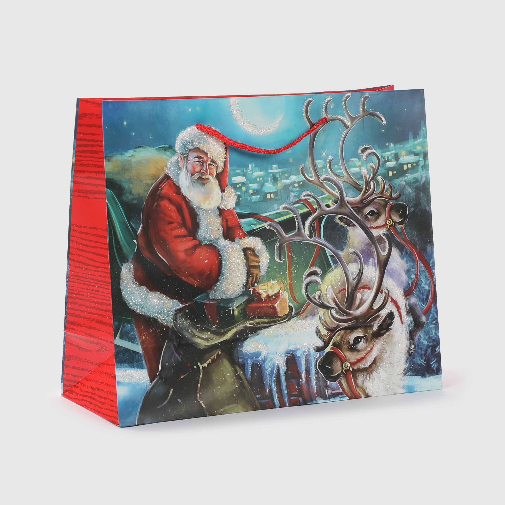Пакет подарочный Due Esse Christmas дед мороз 31х12х26 см в ассортименте, цвет мультиколор - фото 4
