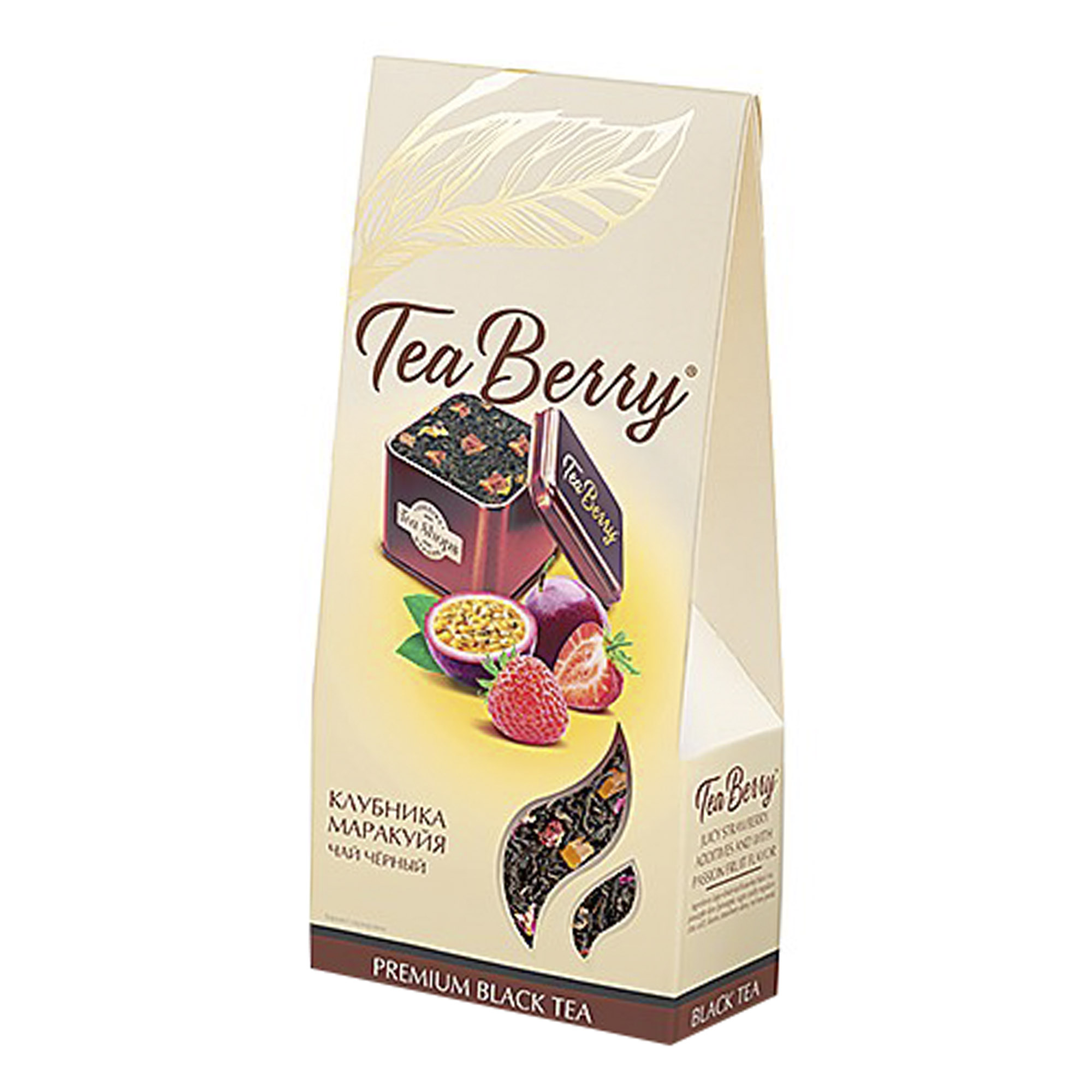 Чай черный TeaBerry  Сочная клубника со вкусом маракуйи 100 г