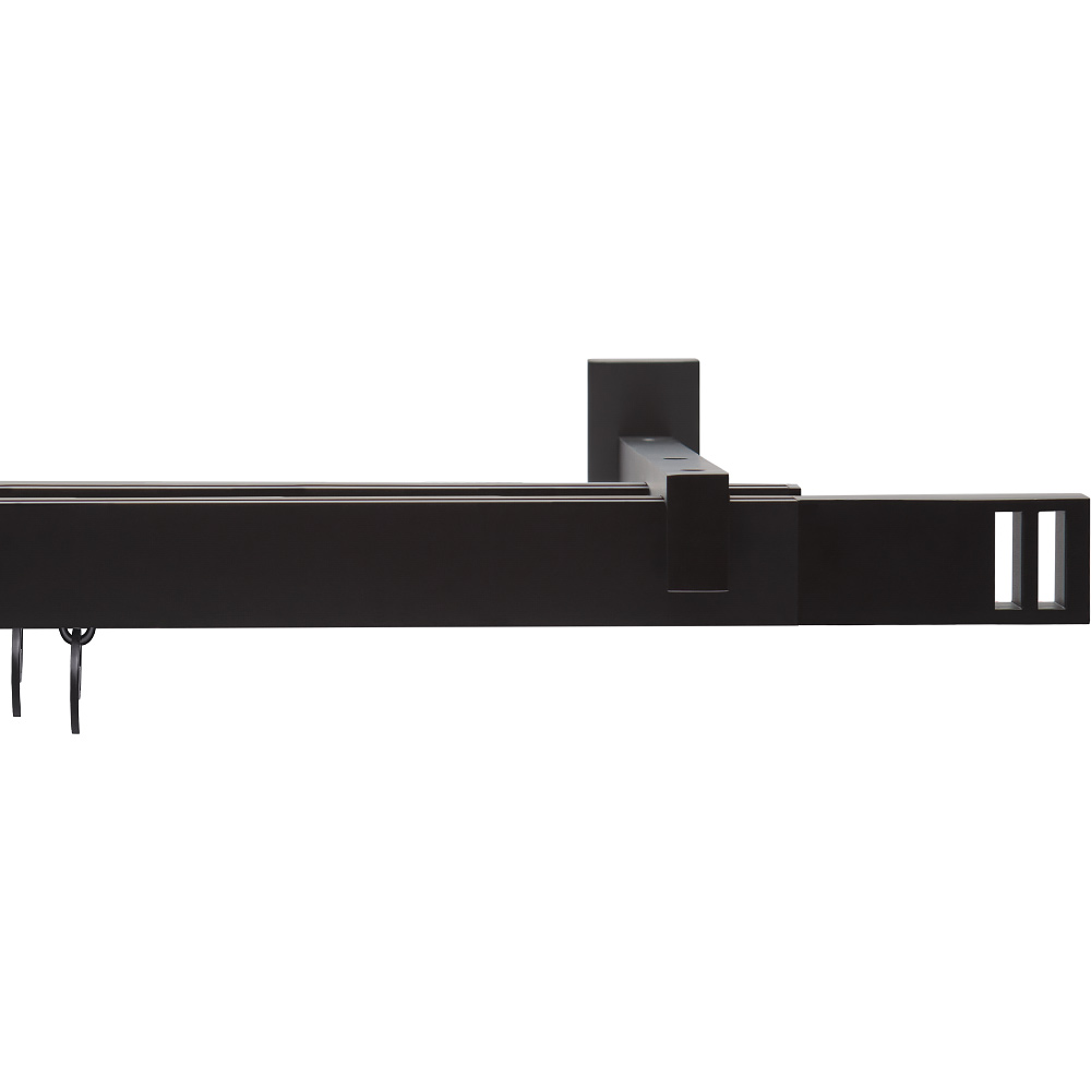 Карниз двухрядный Arttex Квадро черный 240 см карниз для тюля профкарниз однорядный 160 см с потолочным крепежом
