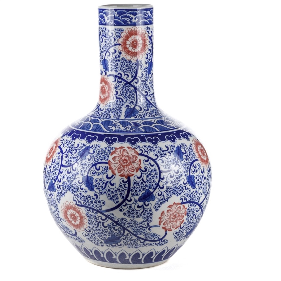 Ваза Glasar Цинхуа 32x32x50см ваза резная glasar синяя 16х16х25 см