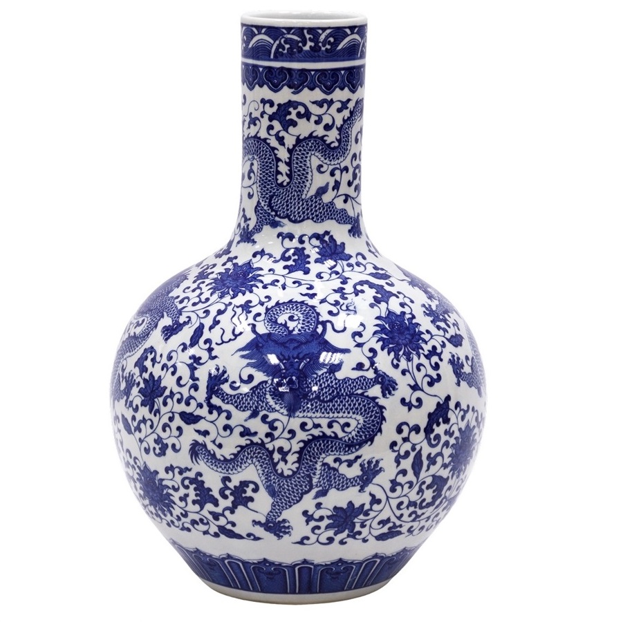 Ваза Glasar Цинхуа 31x31x48см ваза резная glasar синяя 16х16х25 см
