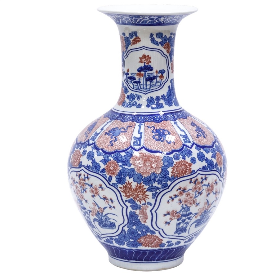 Ваза Glasar Цинхуа 30x30x50см ваза glasar фарфоровая мятного а и бронзовыми змеями 39 см