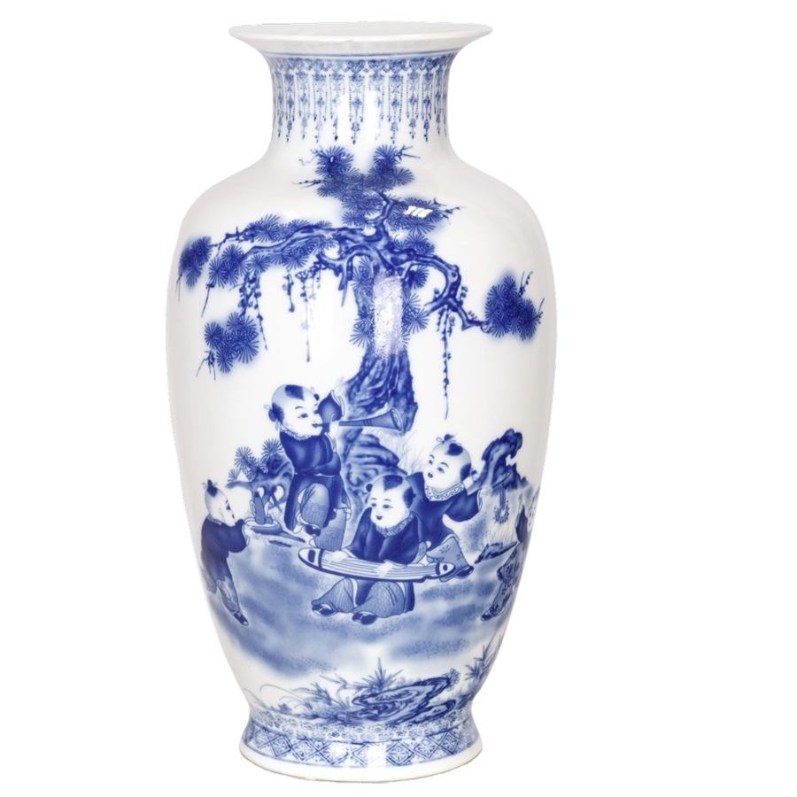 Ваза Glasar Цинхуа 24x24x45см ваза glasar фарфоровая с петухами 32х32х62 см