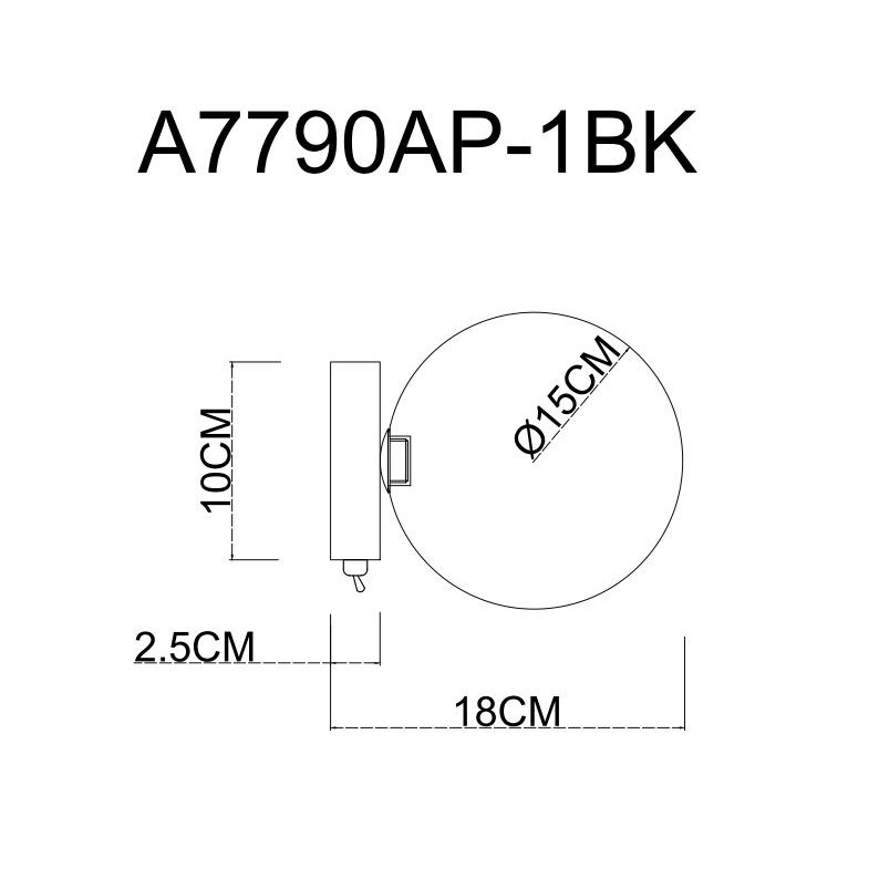 Бра Arte lamp a7790ap-1bk Вид№4