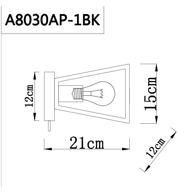 Бра Arte lamp a8030ap-1bk Вид№4