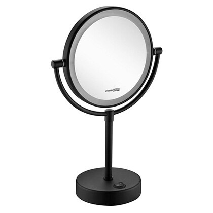 зеркало для ванной wasserkraft k 1005black Зеркало с LED-подсветкой двухстороннее, стандартное и с 3-х кратным увеличением K-1005BLACK
