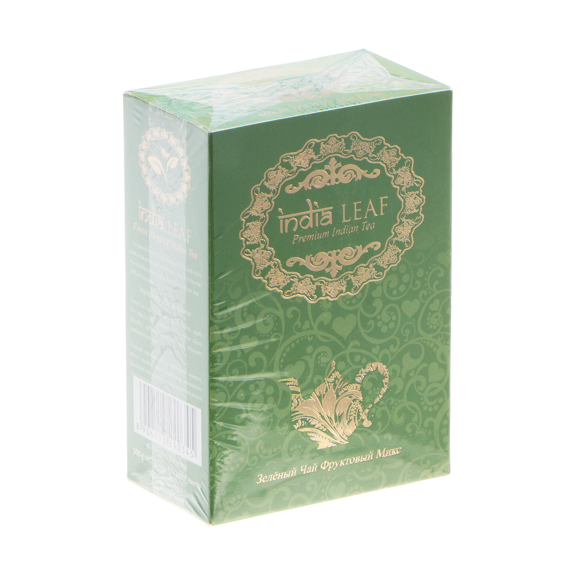 Чай зеленый India Leaf фруктовый микс, 100 г чай зеленый листовой ча бао зеленый шелк китай 100 г