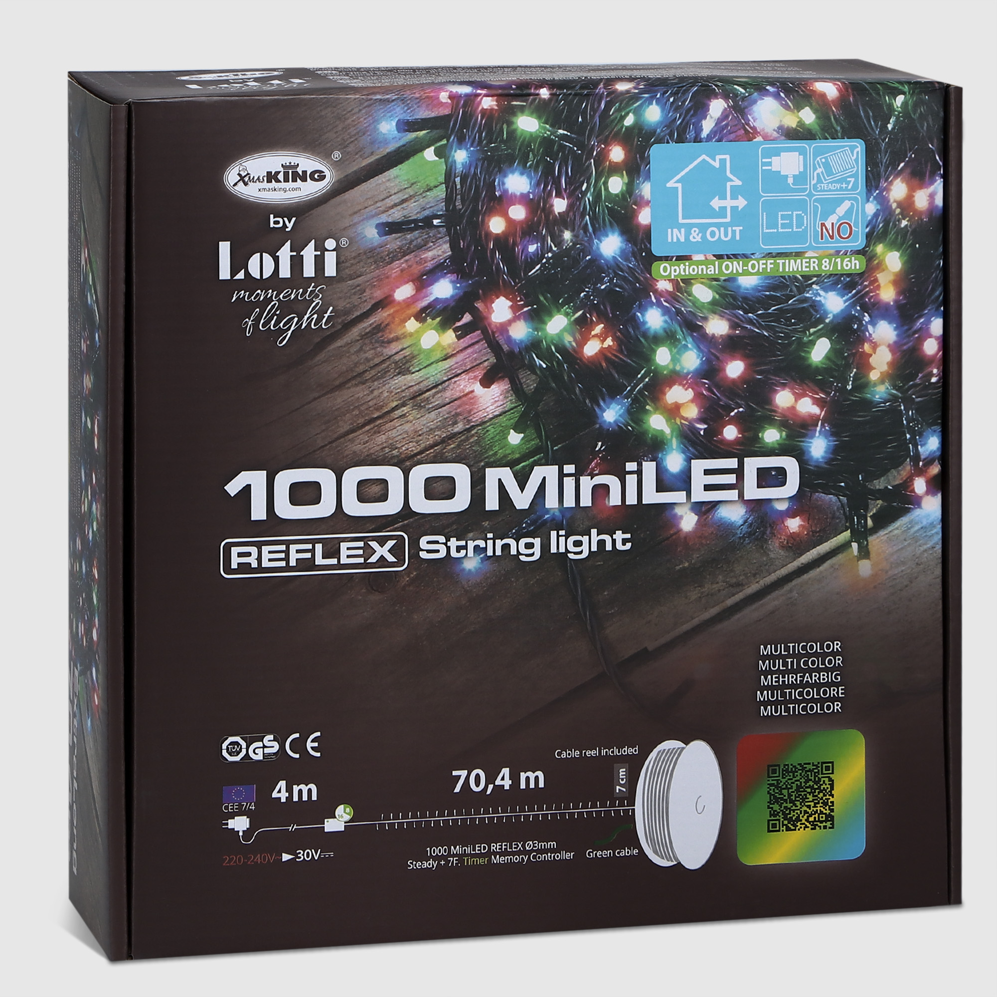 Гирлянда уличная Lotti мультиколор 1000 LED 8 режимов 70,4 м, цвет зеленый - фото 5