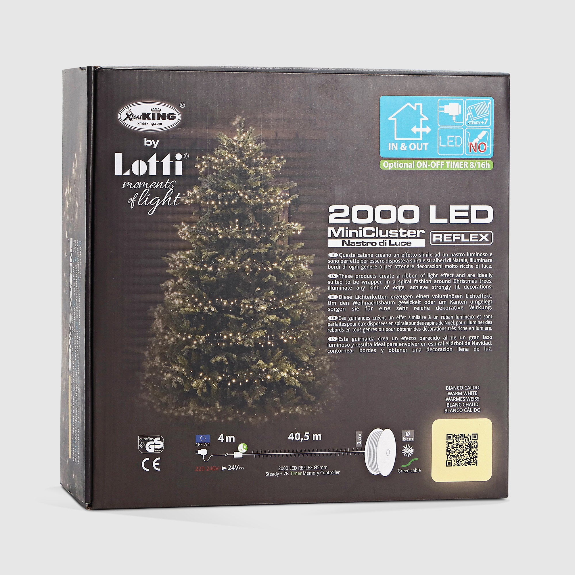 фото Гирлянда уличная lotti ntl minicluster теплый белый 2000 leds со стартовым шнуром