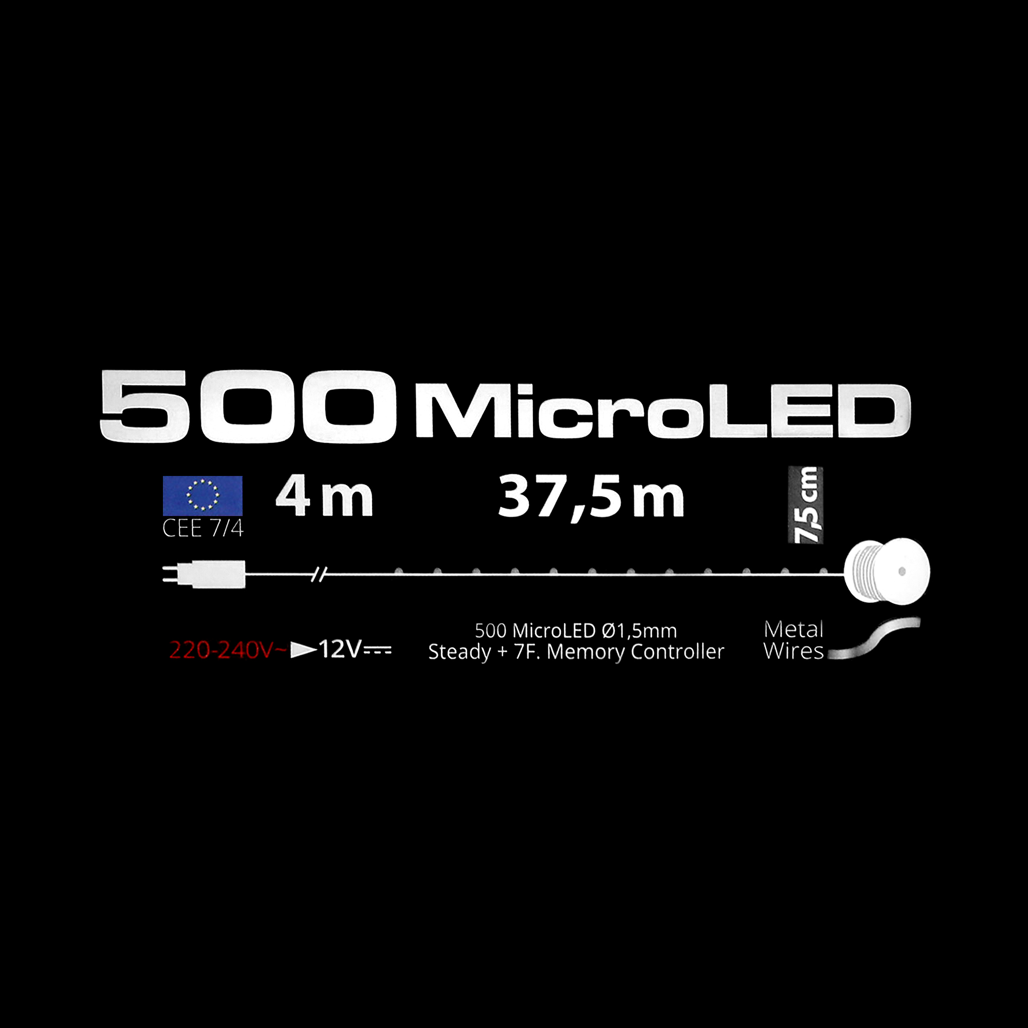 Электрогирлянда уличная Lotti M-C 500 microLED мультиколор 37,5 м, цвет серебристый - фото 11