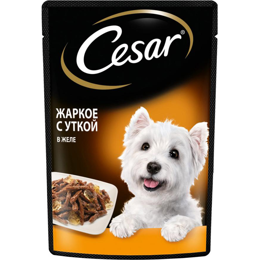 влажный корм cesar для собак жаркое с уткой пауч 85 г Корм для собак Cesar Жаркое уткой в желе 85 г