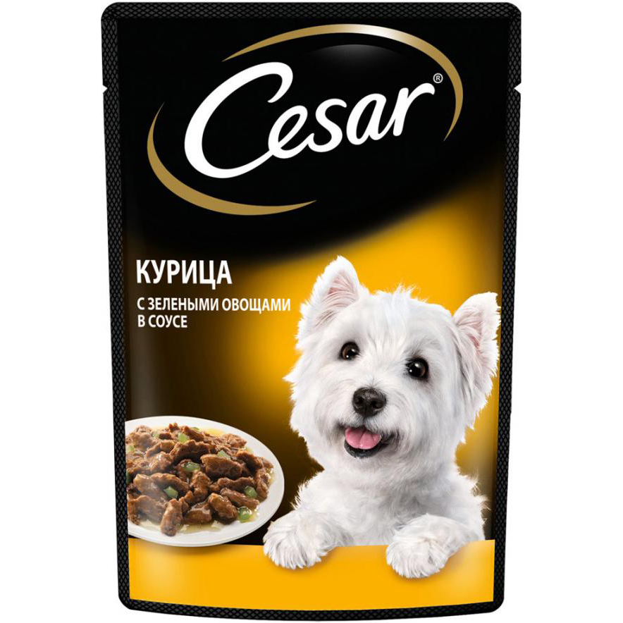 Корм для собак Cesar Курица с зелеными овощами в соусе 85 г корм для собак cesar говядина с овощами в соусе 85 г