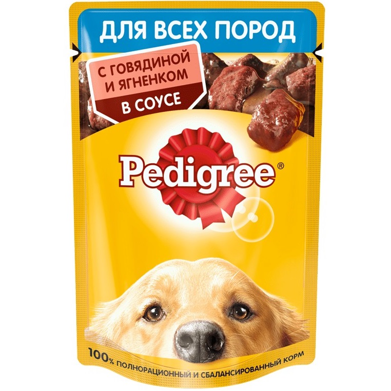 Корм для собак Pedigree Для взрослых собак всех пород с говядиной и ягненком 85 г