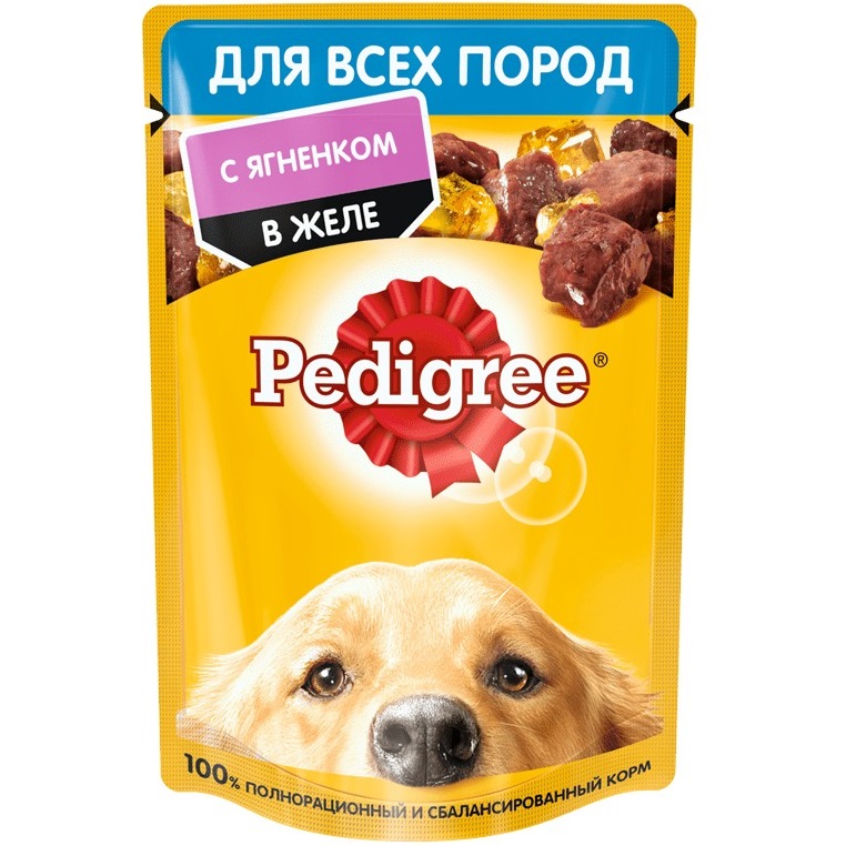 Корм для собак Pedigree Для взрослых собак всех пород с ягненком в желе 85 г