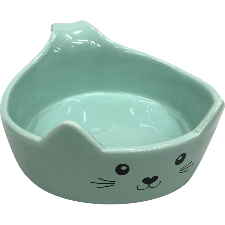 Миска для животных Foxie Cat Bowl Зеленая керамическая 220 мл triol миска керамическая для мелких животных сердечко