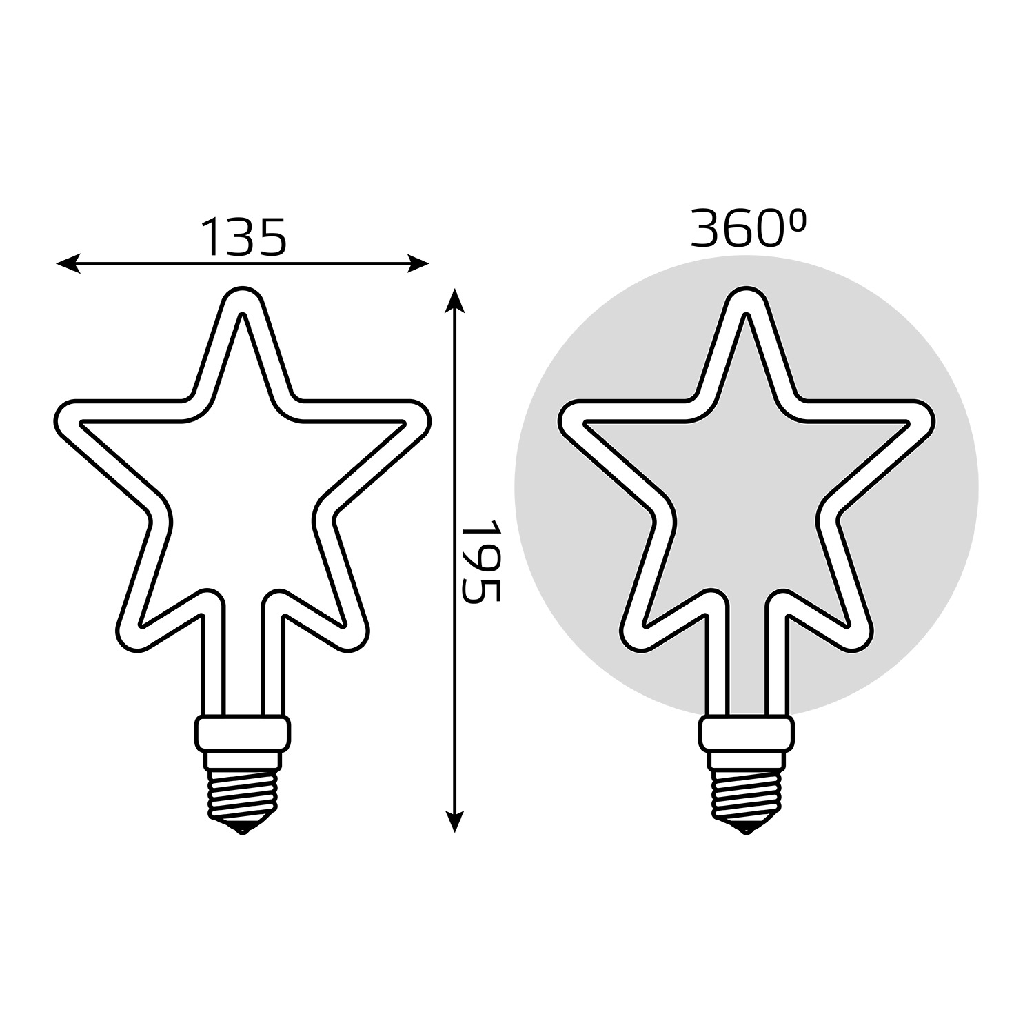 фото Лампа gauss led filament bulbless star milky e27 7w 330 лм 2700k 135x195мм