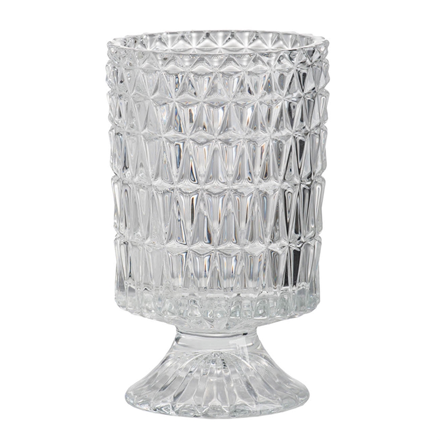 Ваза Glasar с геометрическим декором, 11x11x19 см ваза glasar с песочной деколью 21х21х32 см