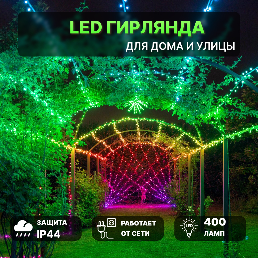 фото Смарт-гирлянда электрическая twinkly gen ii strings 400 rgb+w led 32 м со стартовым шнуром