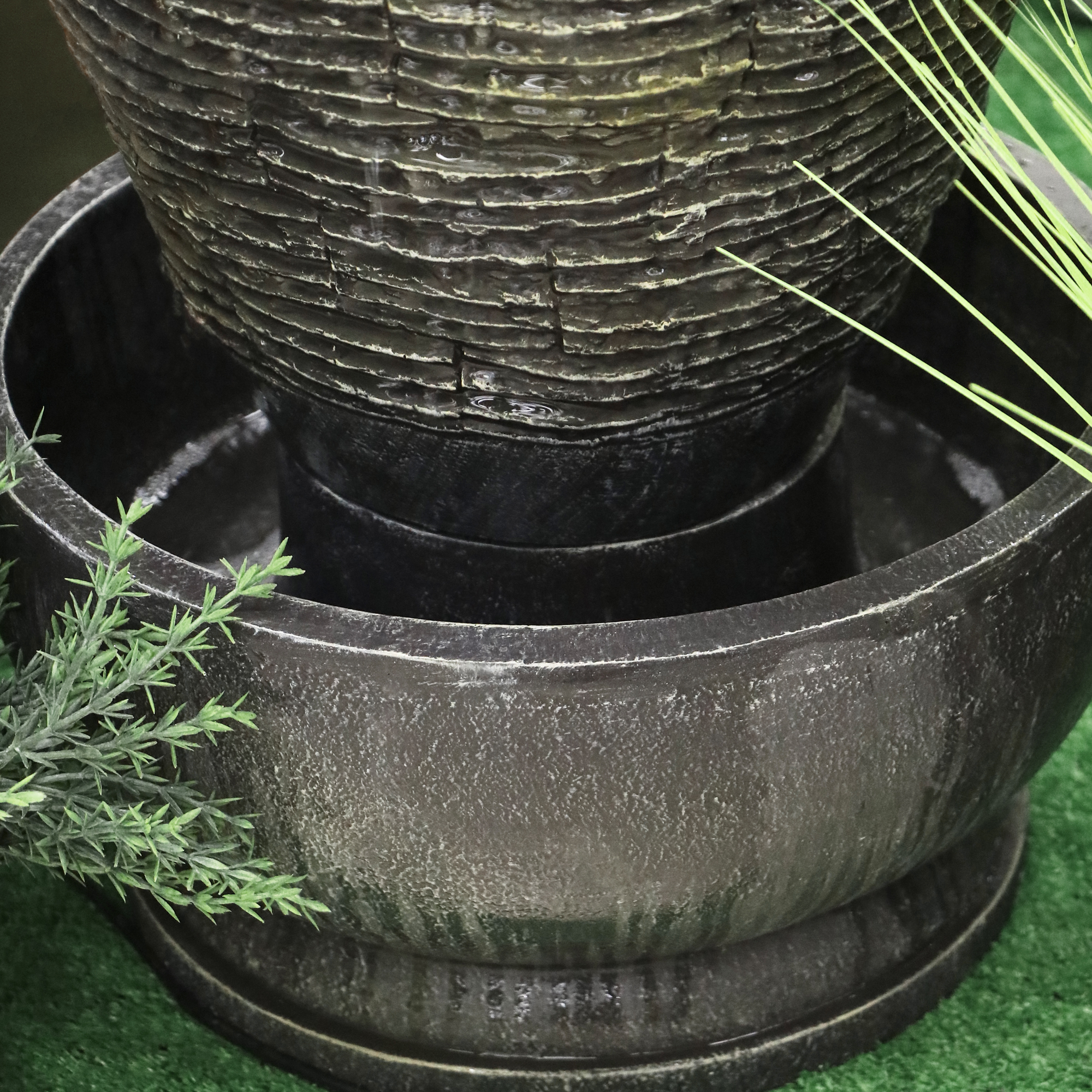 Фонтан ваза Haomei Fountain с подсветкой 38,5x37x72,5 см, цвет серый - фото 4