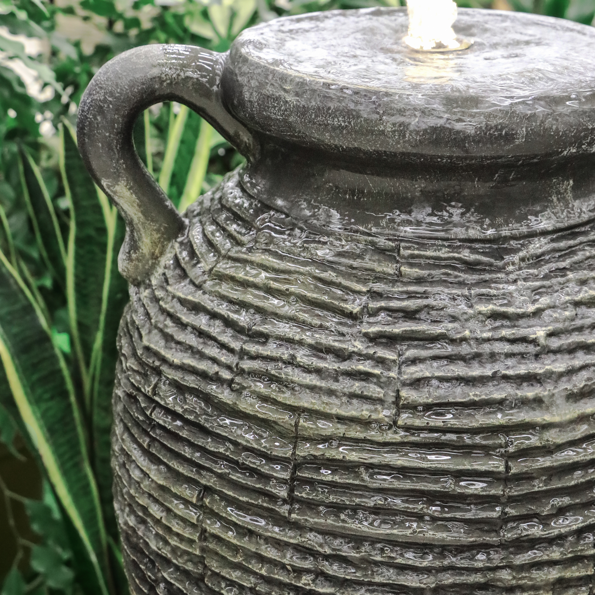 Фонтан ваза Haomei Fountain с подсветкой 38,5x37x72,5 см, цвет серый - фото 7