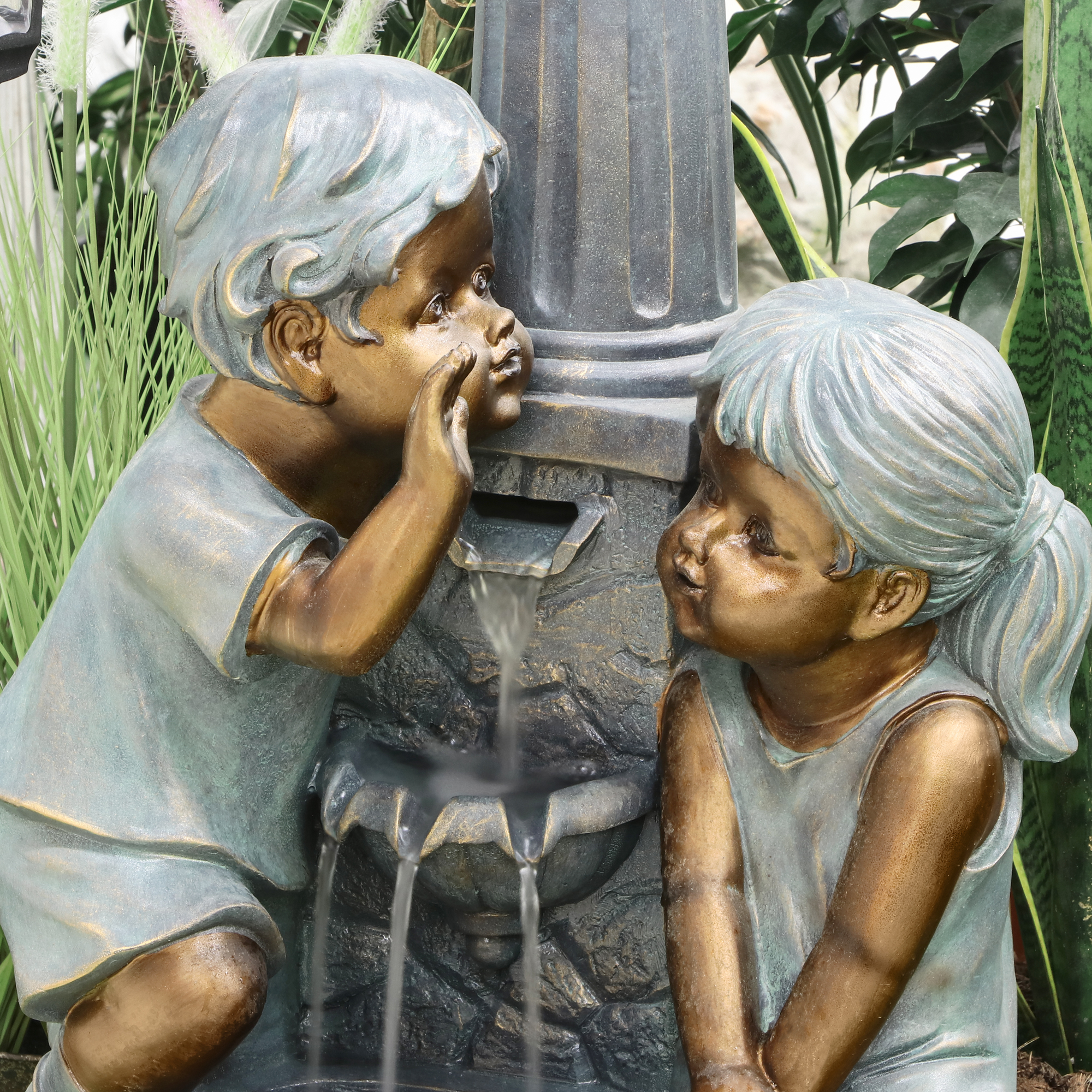 фото Фонтан haomei fountain дети у фонаря 39x34,5x84 см