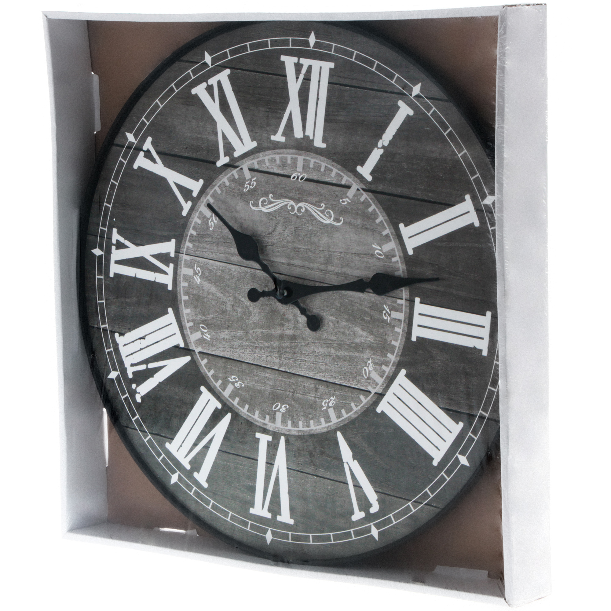 фото Часы настенные kanglijia clock серые 35,5х35,5х3,5 см