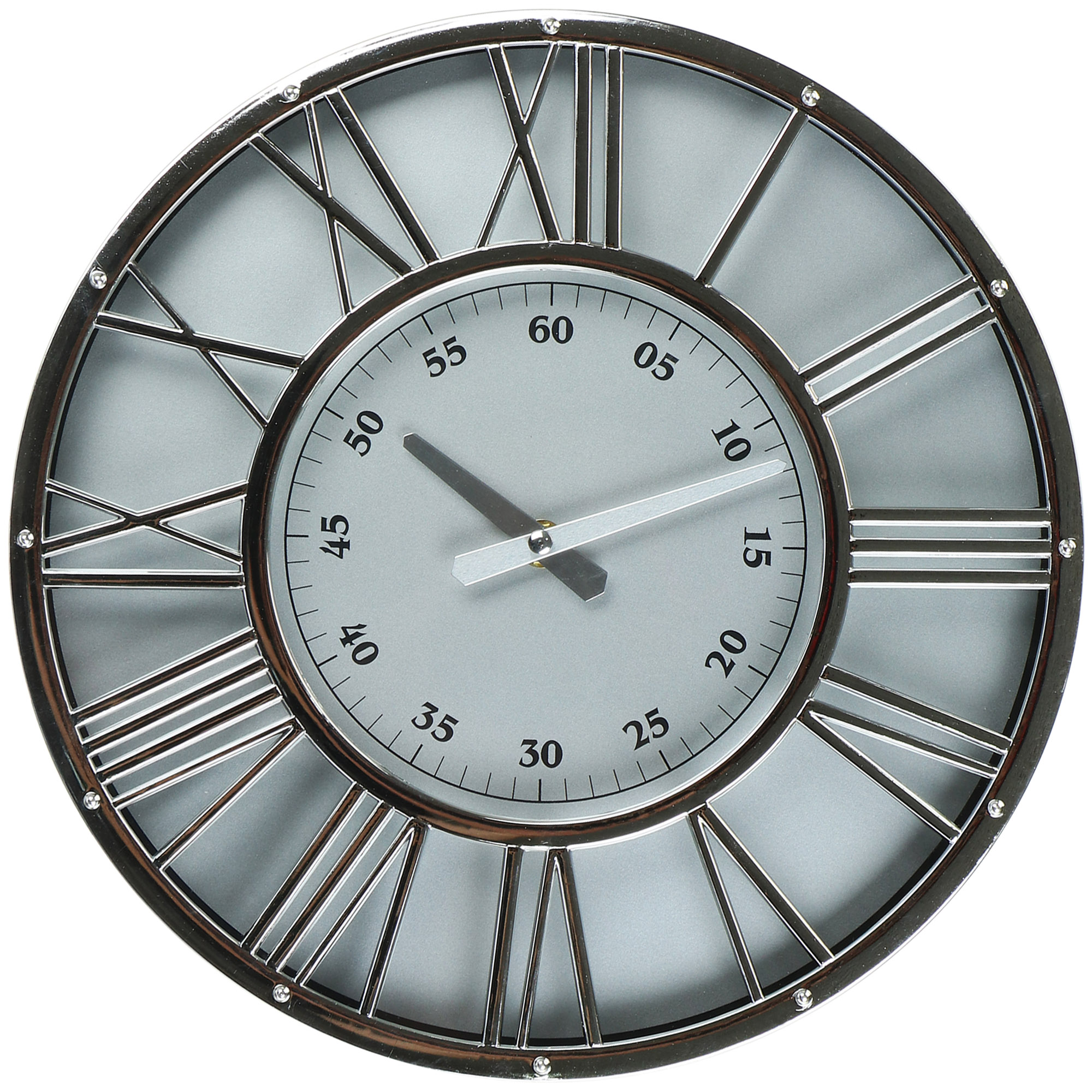 Часы настенные Kanglijia Clock серебряные 30,4х4,1х30,4 см часы настенные электронные будильник календарь термометр гигрометр 1 cr2032 d 25 см