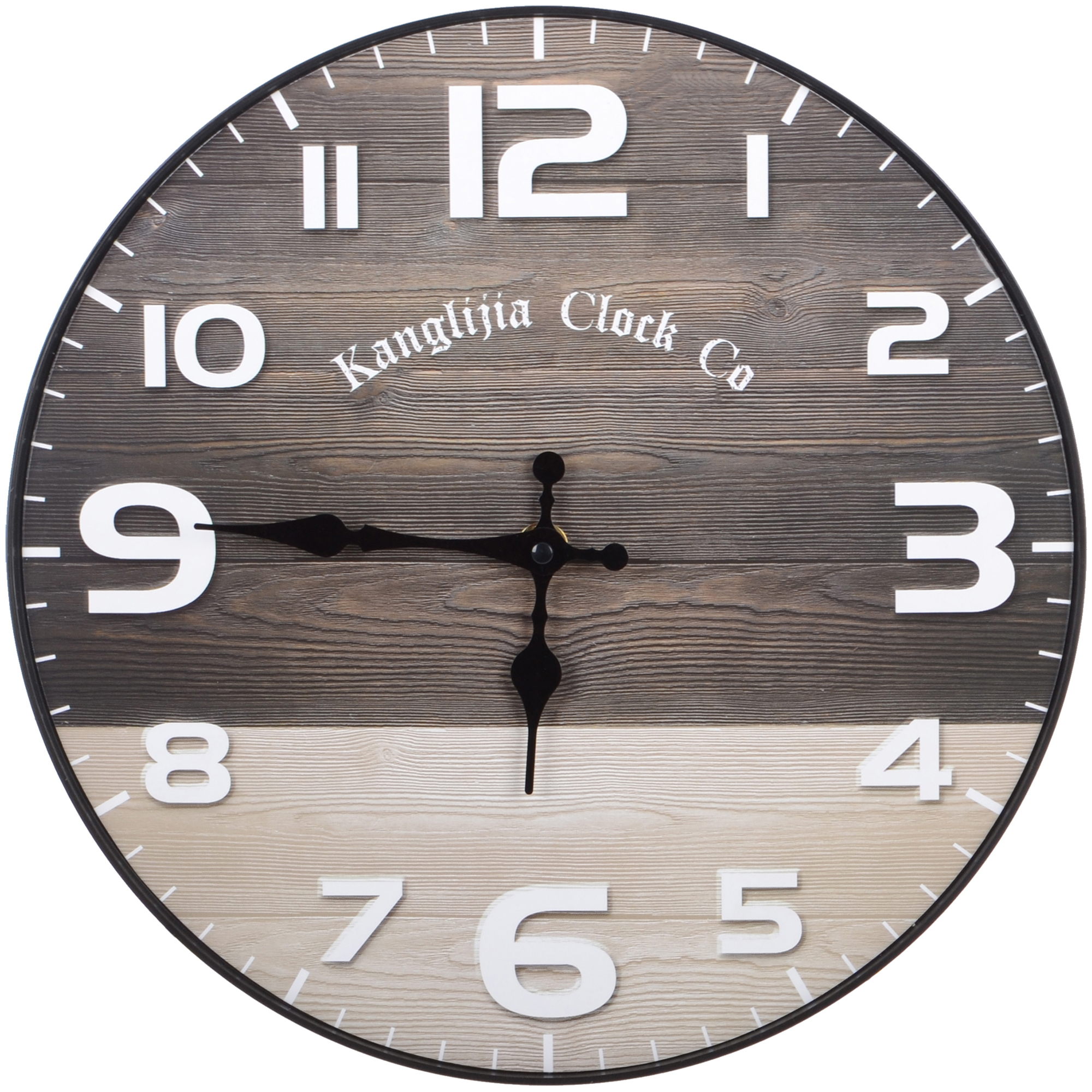 Часы настенные Kanglijia Clock коричневые 29,5х29,5х3,5 см круглые настенные часы