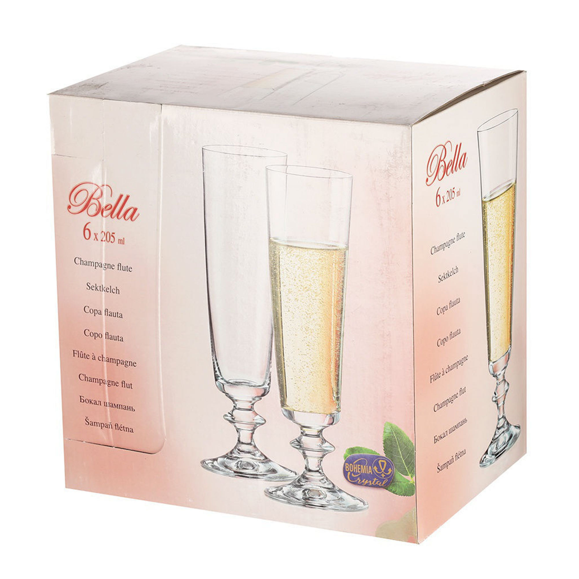 Набор бокалов для шампанского Белла 205 мл 6 шт, цвет прозрачный,  серебряный - фото 3