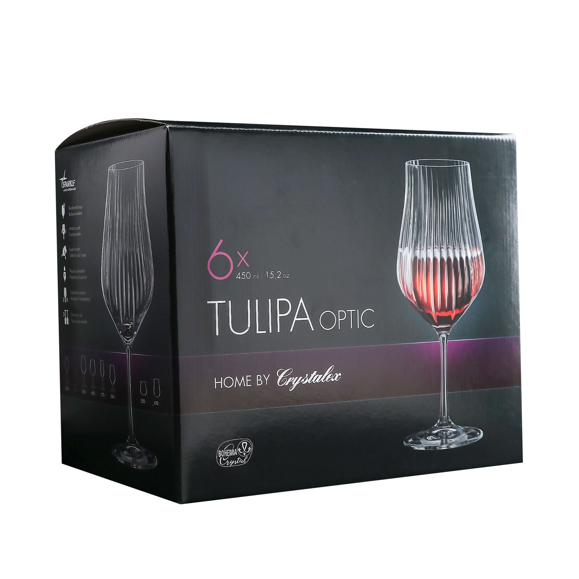 Набор бокалов для вина Тулипа оптик 450 мл 6 шт